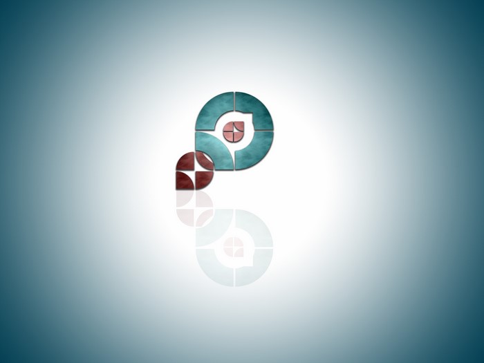 Abstract geometric logo with reflection