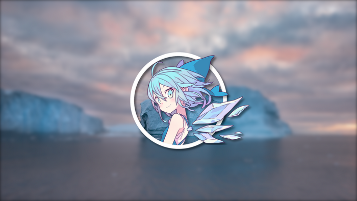 Cirno from Touhou with ice shards