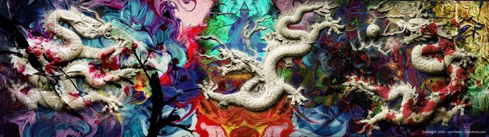 4K AI Chinese Dragons Surreal Art