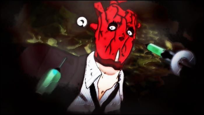 Shin from Dorohedoro with syringes