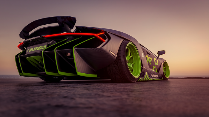 4K Lamborghini Centenario with green accents
