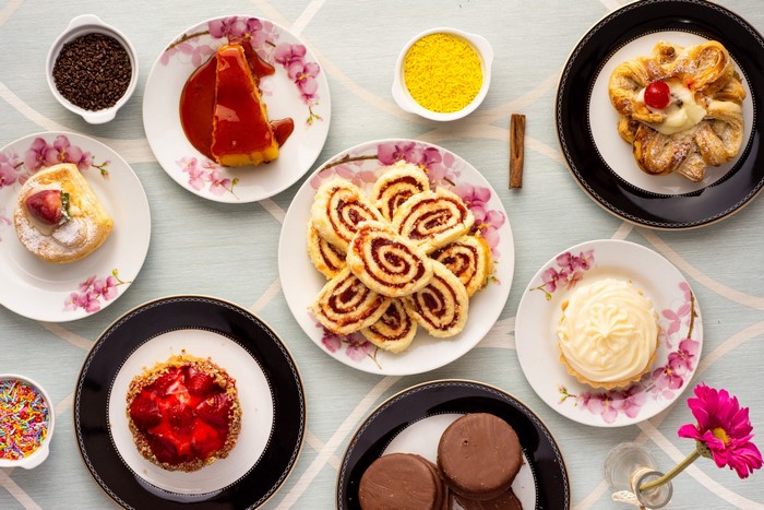 Assortment of sweets and pastries on a table