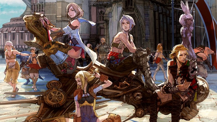Characters from Final Fantasy XII on a vehicle