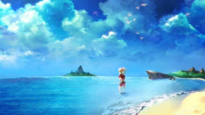 Kid from Chrono Cross on a beach