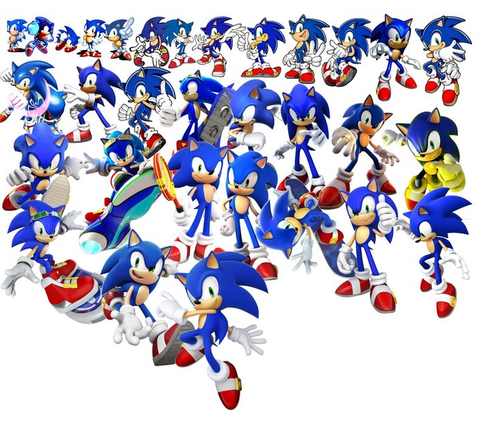 Sonic the Hedgehog characters evolution