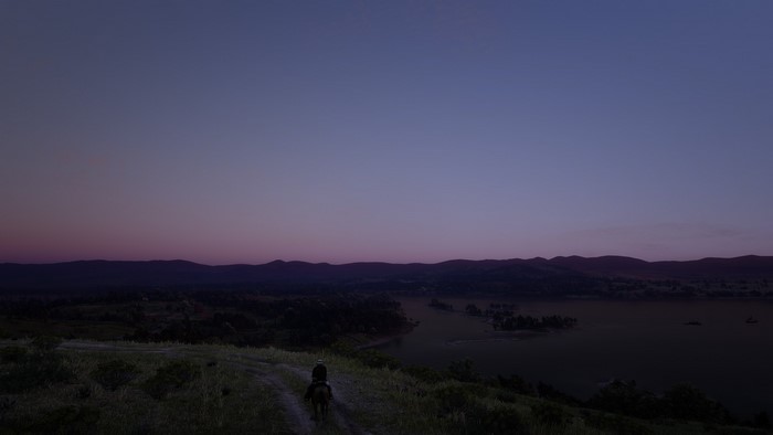 Red Dead Redemption 2 landscape at dusk