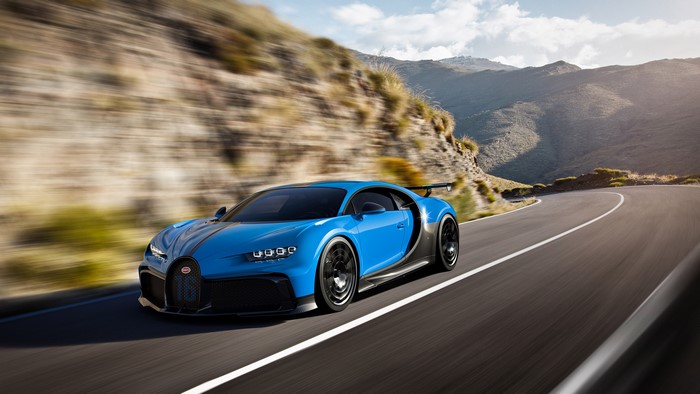 Bugatti Chiron Pur Sport on a winding road