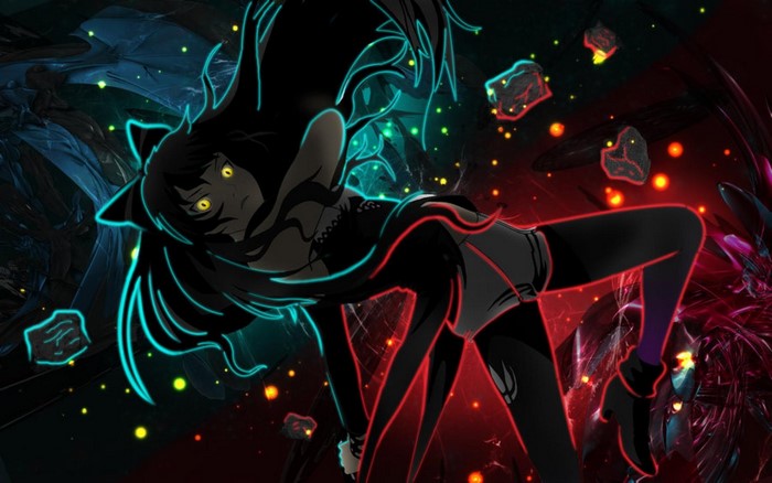 Blake Belladonna from RWBY with glowing outlines