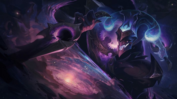 Shaco from League of Legends in cosmic armor