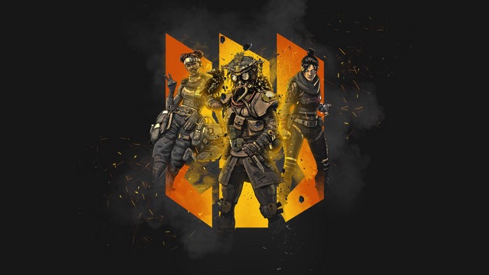 Apex Legends characters Bloodhound, Lifeline, and Wraith
