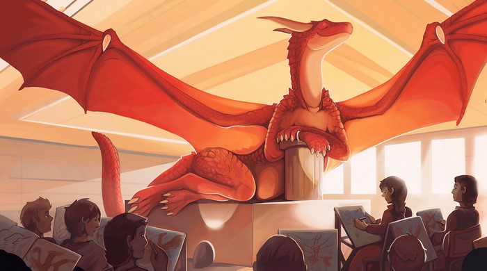 Red Dragon in Art Class