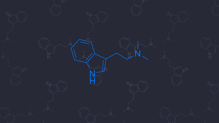4K Psychedelic Dimethyltryptamine Molecular Model