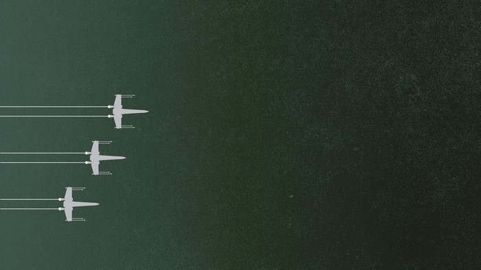 Minimalist Star Wars X-wings in formation