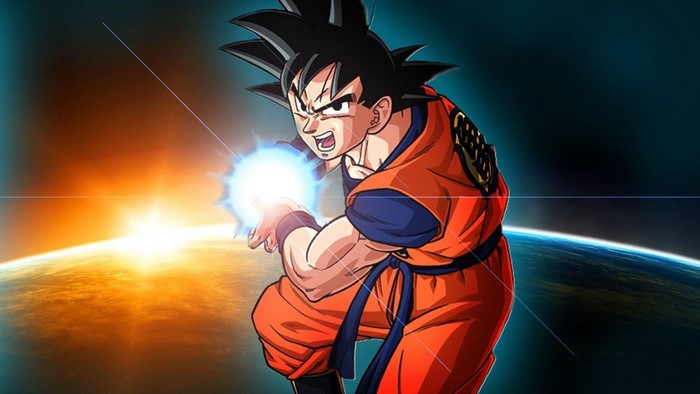 Son Goku Performing Kamehameha in Space