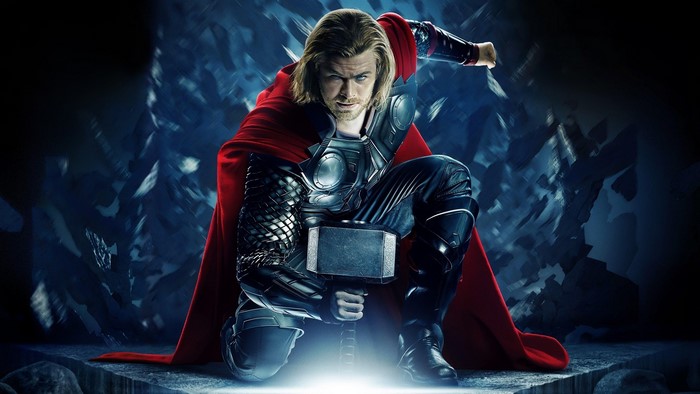 Thor from Marvel Cinematic Universe holding Mjolnir