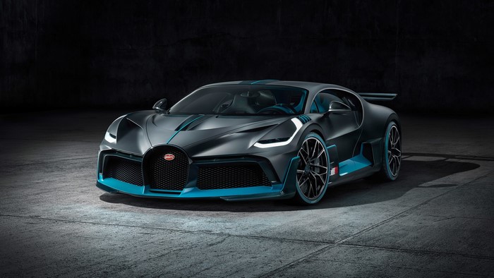 Bugatti Divo supercar with blue accents