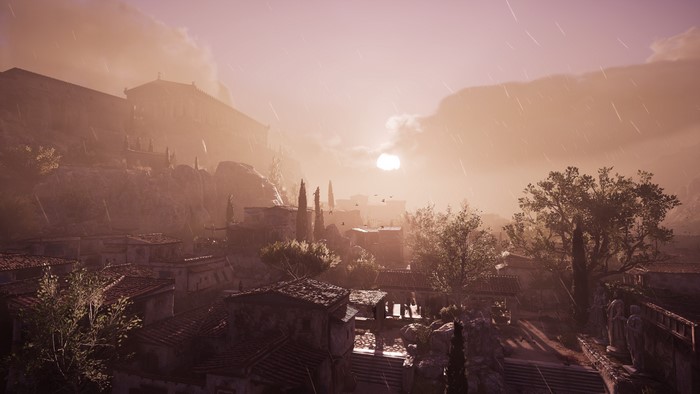 Assassin's Creed: Odyssey 4K rain sunset landscape