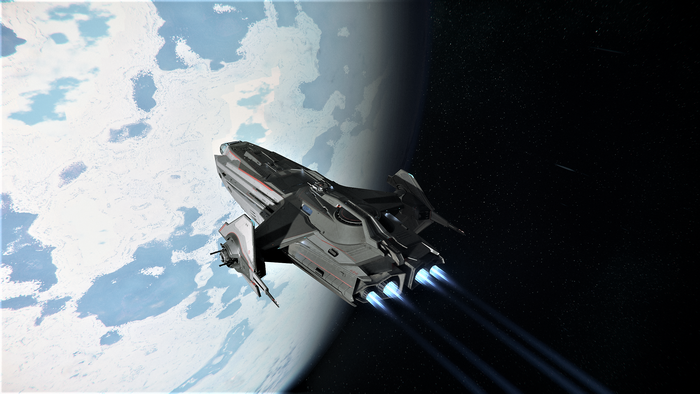 Star Citizen: Anvil Carrack spaceship in orbit