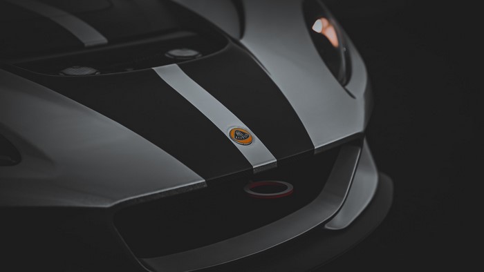 Lotus 3-Eleven sports car with racing stripes