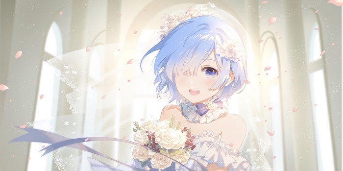 Rem from Re:Zero in a Wedding Dress