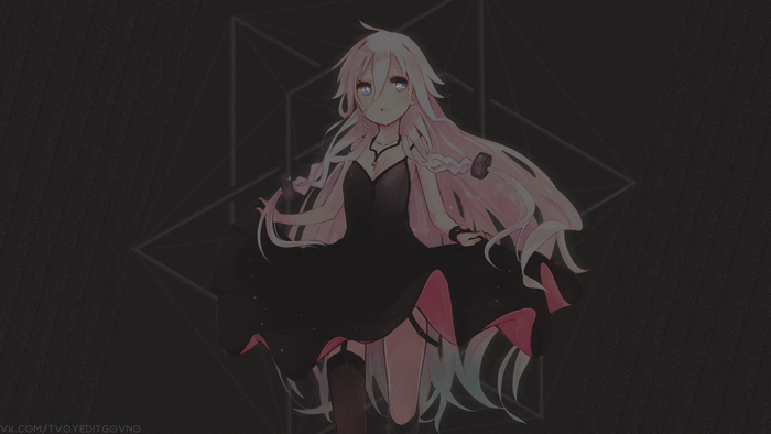 IA from Vocaloid in a black dress