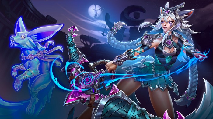 Io from Paladins with a spirit wolf