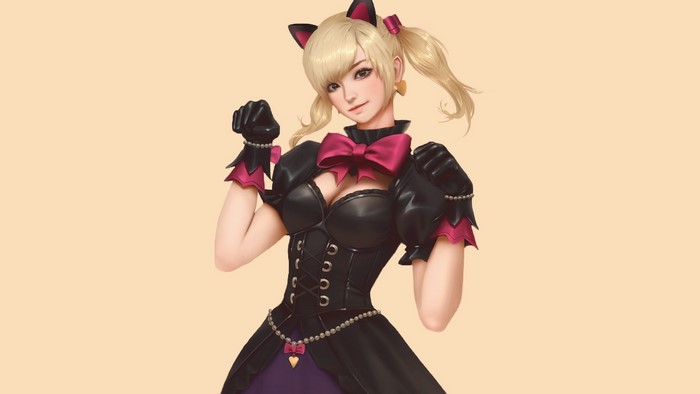 D.Va from Overwatch in a cat-themed outfit