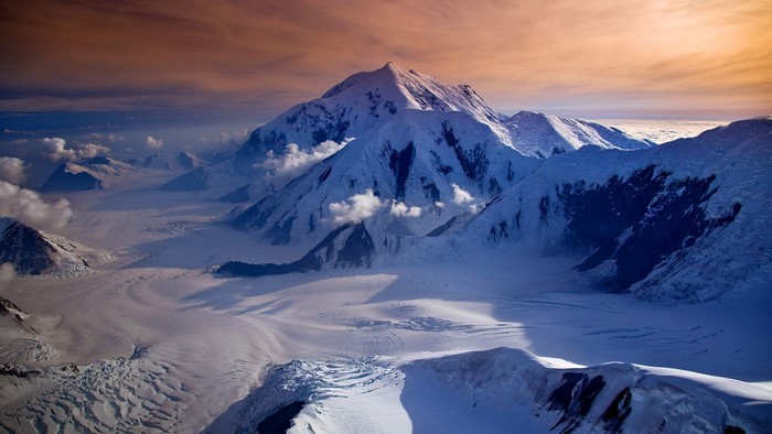 Denali Mountain Range at Sunset, Alaska