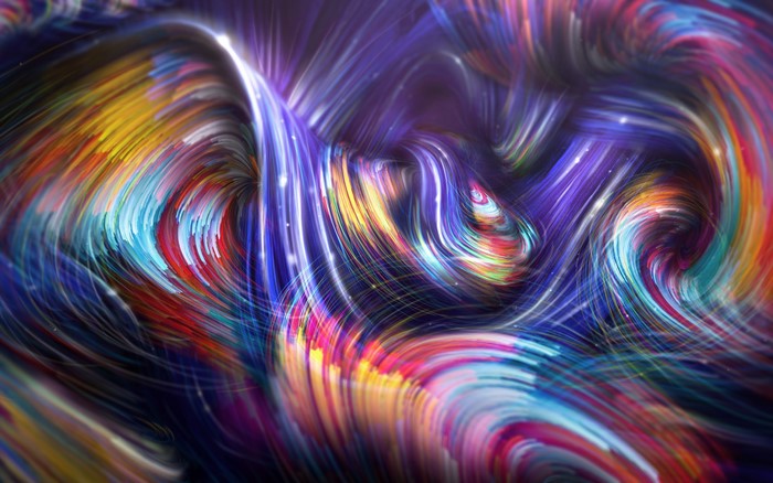 Abstract colorful wavy lines digital art