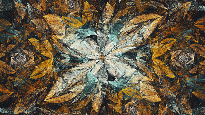 Abstract fractal art with floral patterns