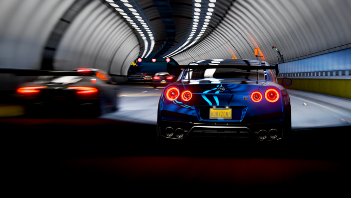 Nissan GT-R in a tunnel, Forza Horizon 4