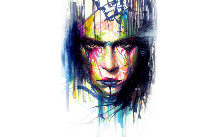 Painting of a woman's face by Greno89