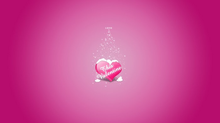 Pink Heart with "This Valentine" Text and Snow