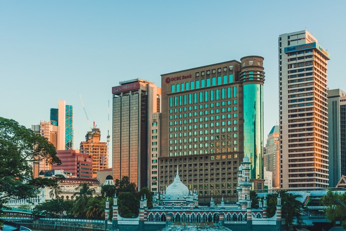 Kuala Lumpur Skyline with OCBC Bank and CIMB Bank Buildings
