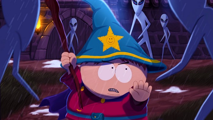 Eric Cartman from South Park: The Stick of Truth with aliens