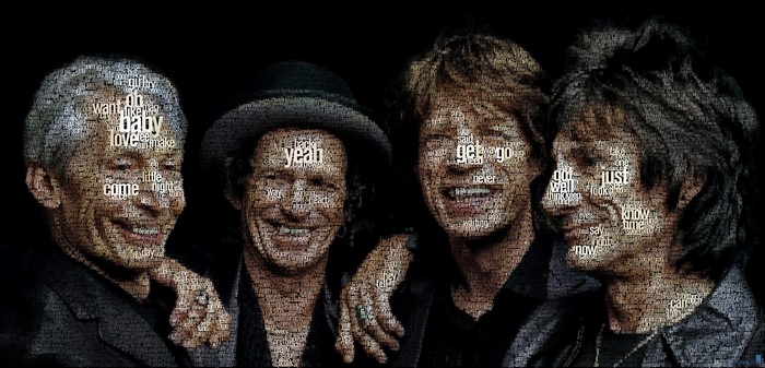 The Rolling Stones band members word cloud portrait