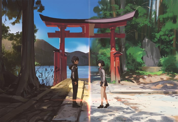 Mitsuha Miyamizu and Taki Tachibana from Kimi no Na Wa