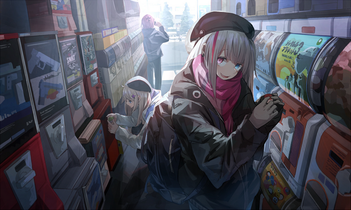 Anime girls at vending machines, Girls Frontline