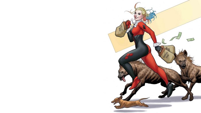 Harley Quinn with Hyenas and Dog from DC Comics