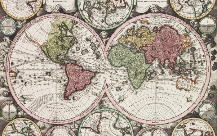 World map by Matthäus Seutter, 1735