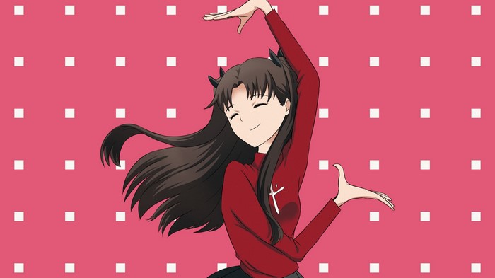 Tohsaka Rin from Fate/Stay Night dancing
