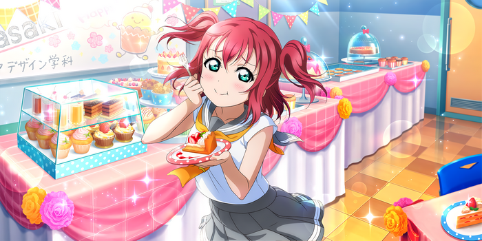 Kurosawa Ruby from Love Live! Sunshine!! eating cake