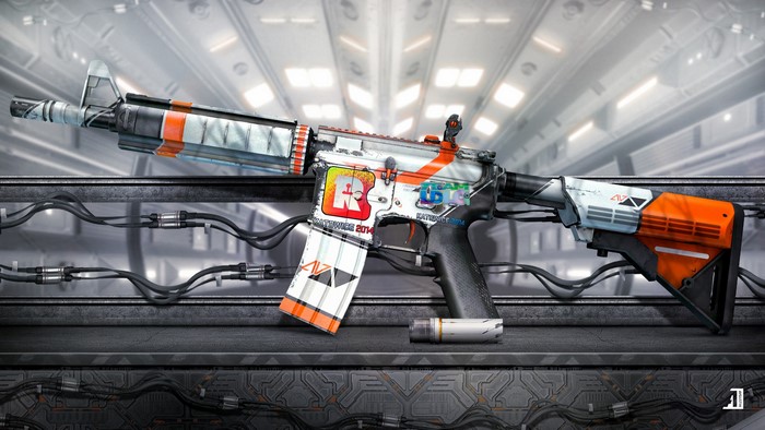 M4A4 Asiimov skin from Counter-Strike: Global Offensive