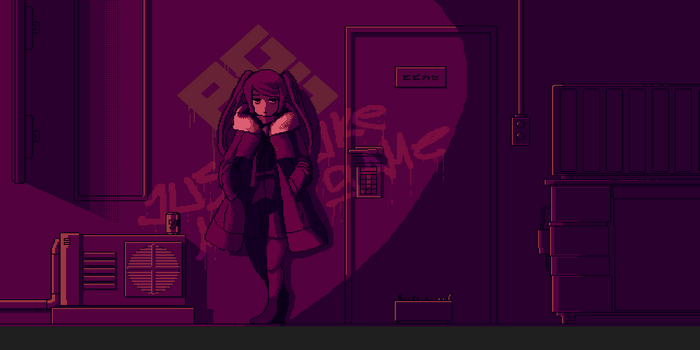 Julianne Stingray from VA-11 HALL-A in pixel art