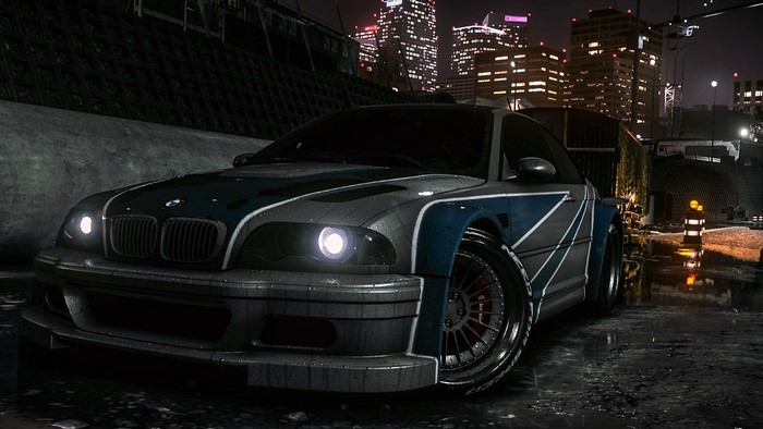 BMW M3 GTR from Need for Speed: Most Wanted in rain