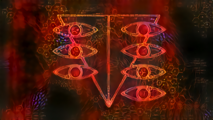 Neon Genesis Evangelion abstract art with eyes