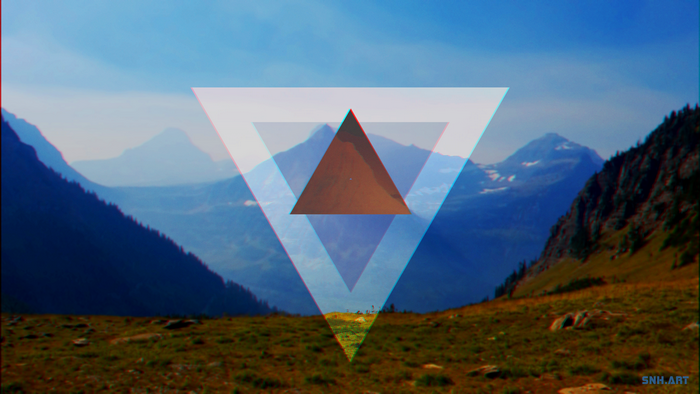 4K Minimalist Mountain Landscape with Triangles