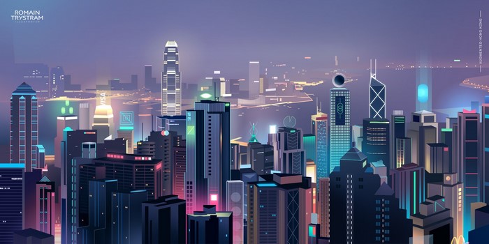 Augmented Hong Kong Cityscape by Romain Trystram