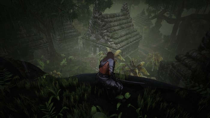 Conan Exiles screenshot of a character in ruins