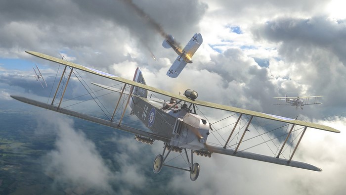 Armstrong Whitworth FK8 aircraft in aerial combat